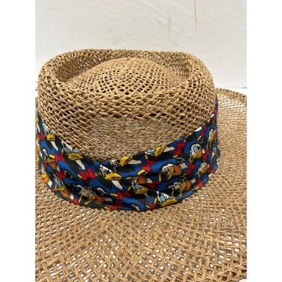 Vintage the Walt Disney Straw Hat Men made in USA one size Explorer Donald Duck - Picture 3 of 8